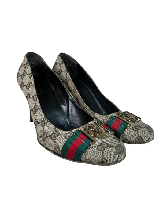 Gucci decolletè vintage in tela GG (41)