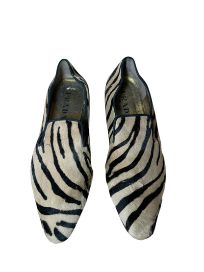 Prada mocassino in cavallino zebrato (39)