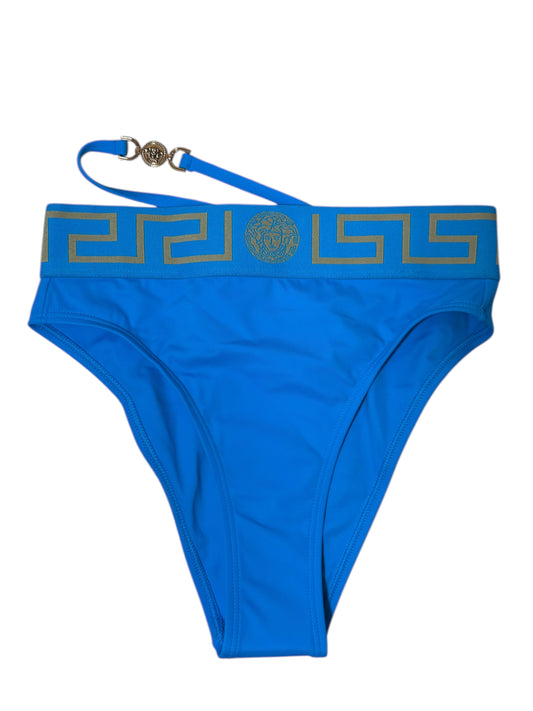 Slip Bikini Versace Donna Azzurro – Greca e Medusa con Cinturino, Taglia 1, Made in Italy