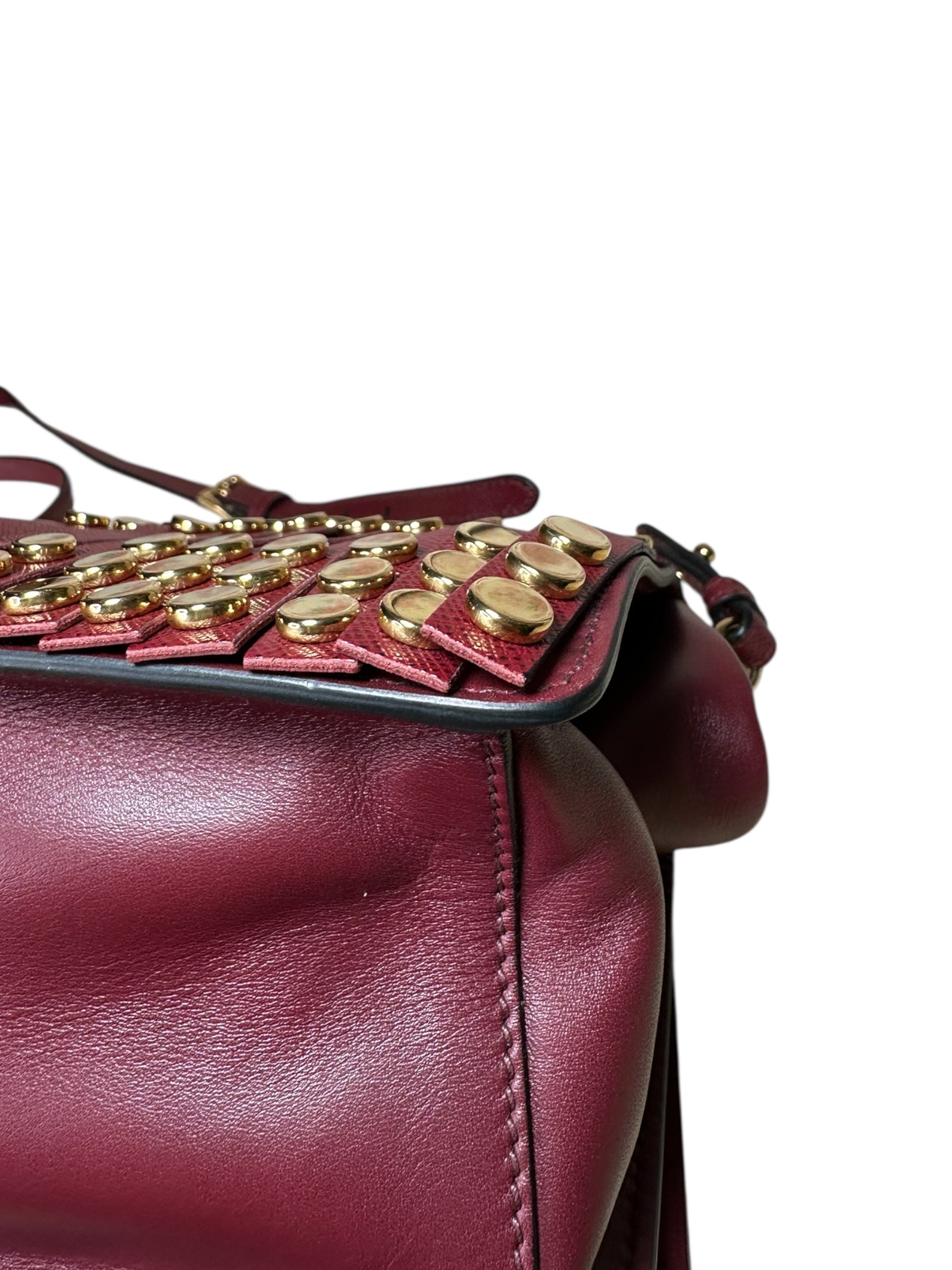 Prada borsa in pelle con frange — foto 16