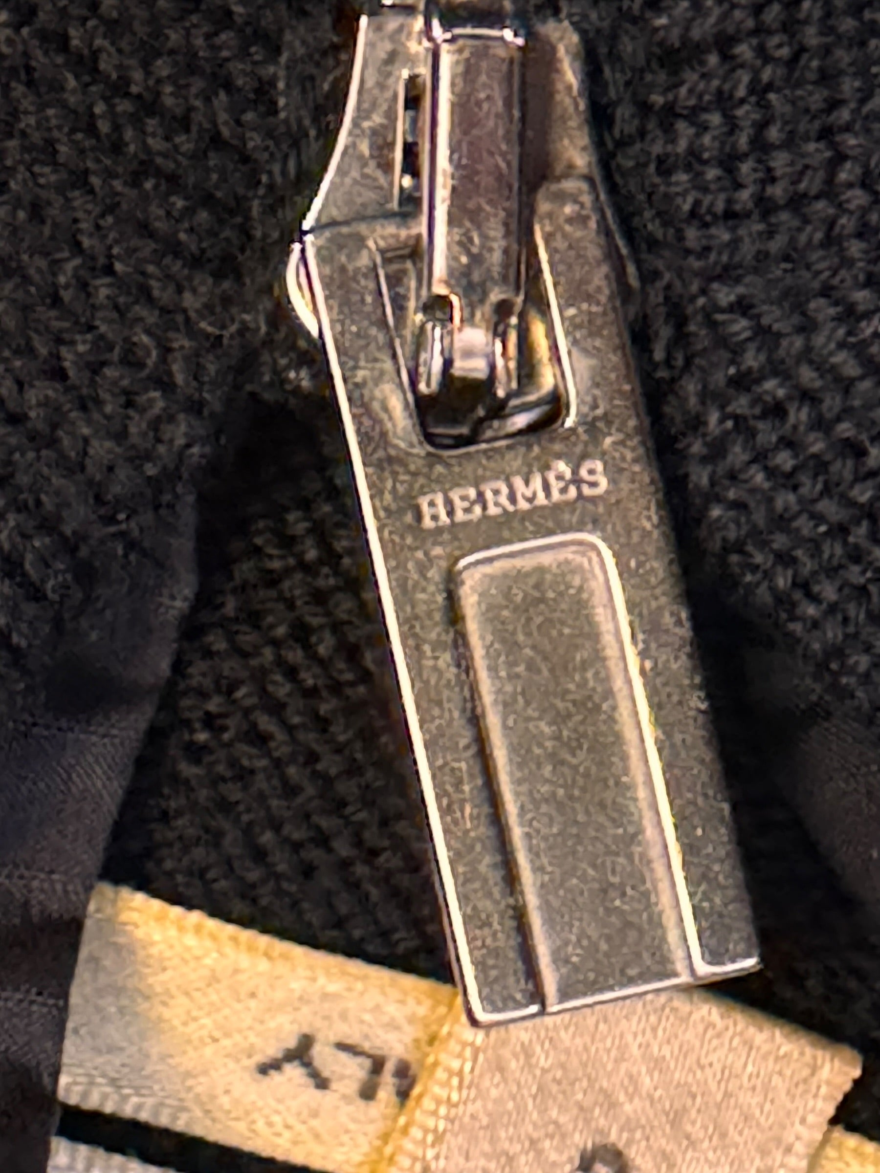 Hermès giacca con cappuccio lana e inserti tessuto tecnico nera zip frontale S — foto 7