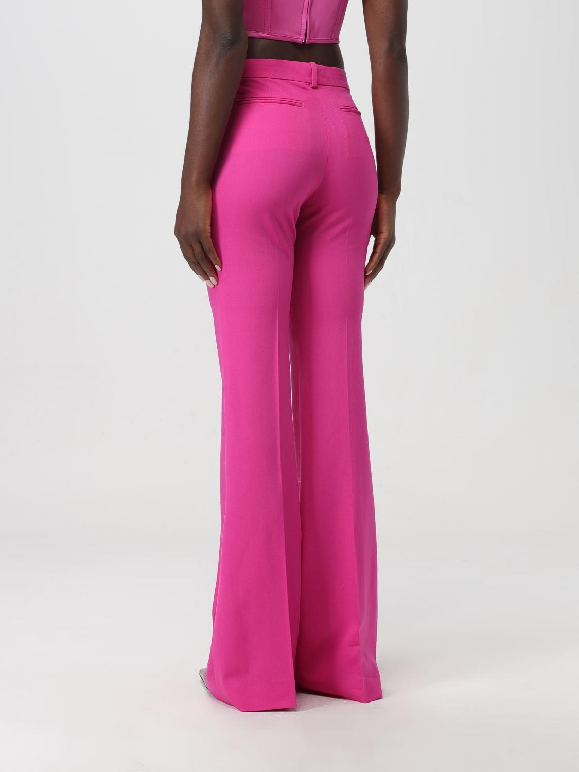 Versace pantaloni flare rosa Medusa lana vergine Made in Italy - taglia 40