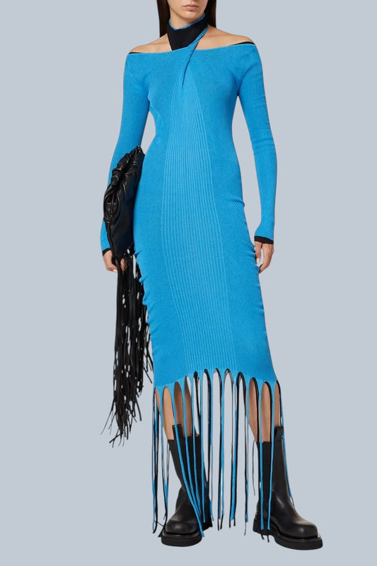 Bottega Veneta abito con frange pre-fall 2020 taglia M
