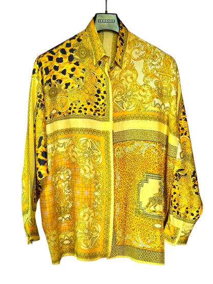 Camicia donna vintage Istante di Gianni Versace – Stampa barocca animalier