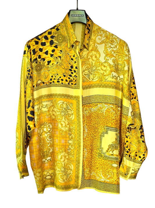 Camicia donna vintage Istante di Gianni Versace – Stampa barocca animalier