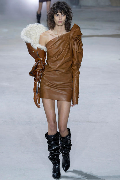 Saint Laurent mini abito in pelle (S)