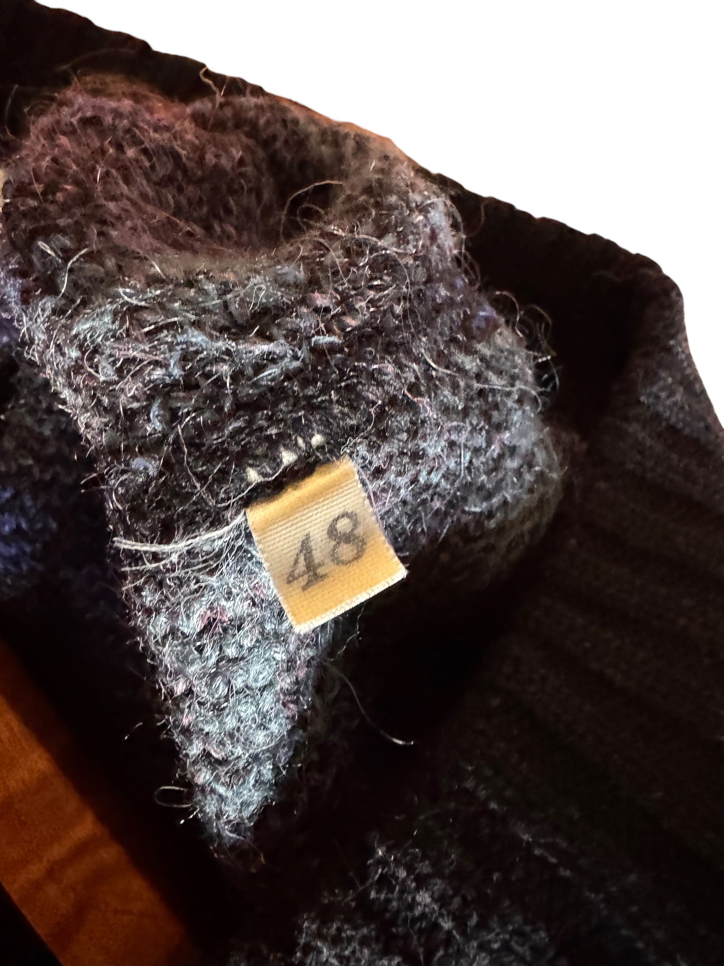 Cardigan Vintage a Quadri in Lana e Mohair – Taglia M