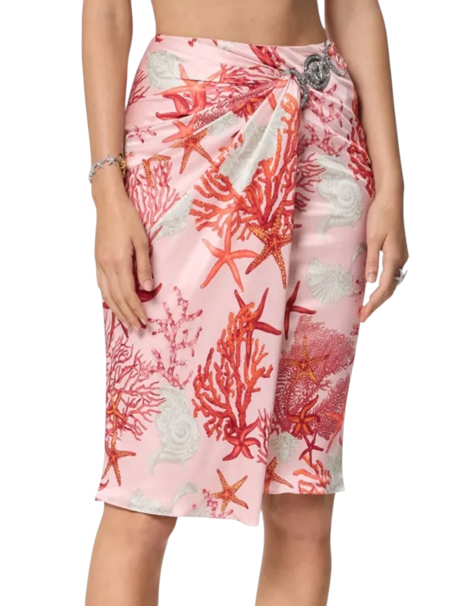 Gonna Versace stampa marina con Medusa gioiello – TG 38 IT