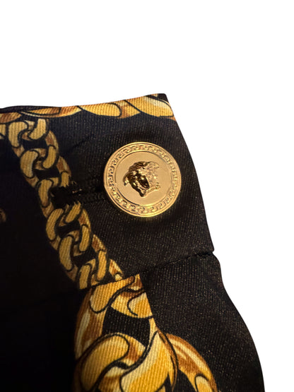 Gonna Plissé Versace Originale Taglia 38 - Motivo Catene Oro - Made in Italy