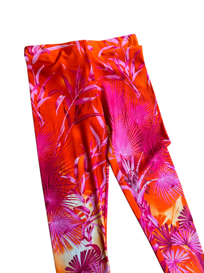 Versace leggings jungle fucsia arancio taglia 38 stampa tropicale — foto 2