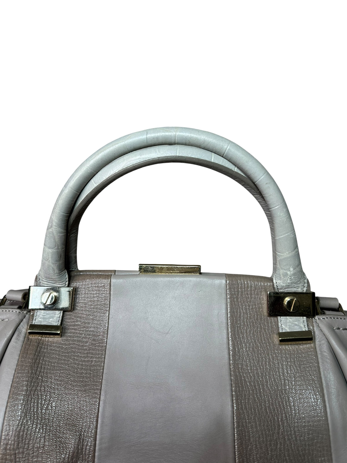 Lanvin – Borsa in pelle grigio perla e tortora