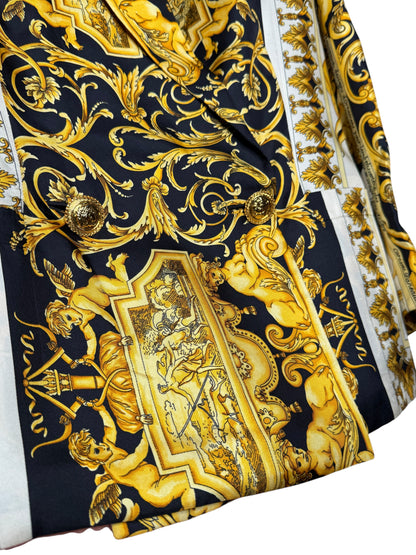 Gianni Versace Couture Blazer Vintage Anni ‘90 Barocco in Seta Donna IT 42