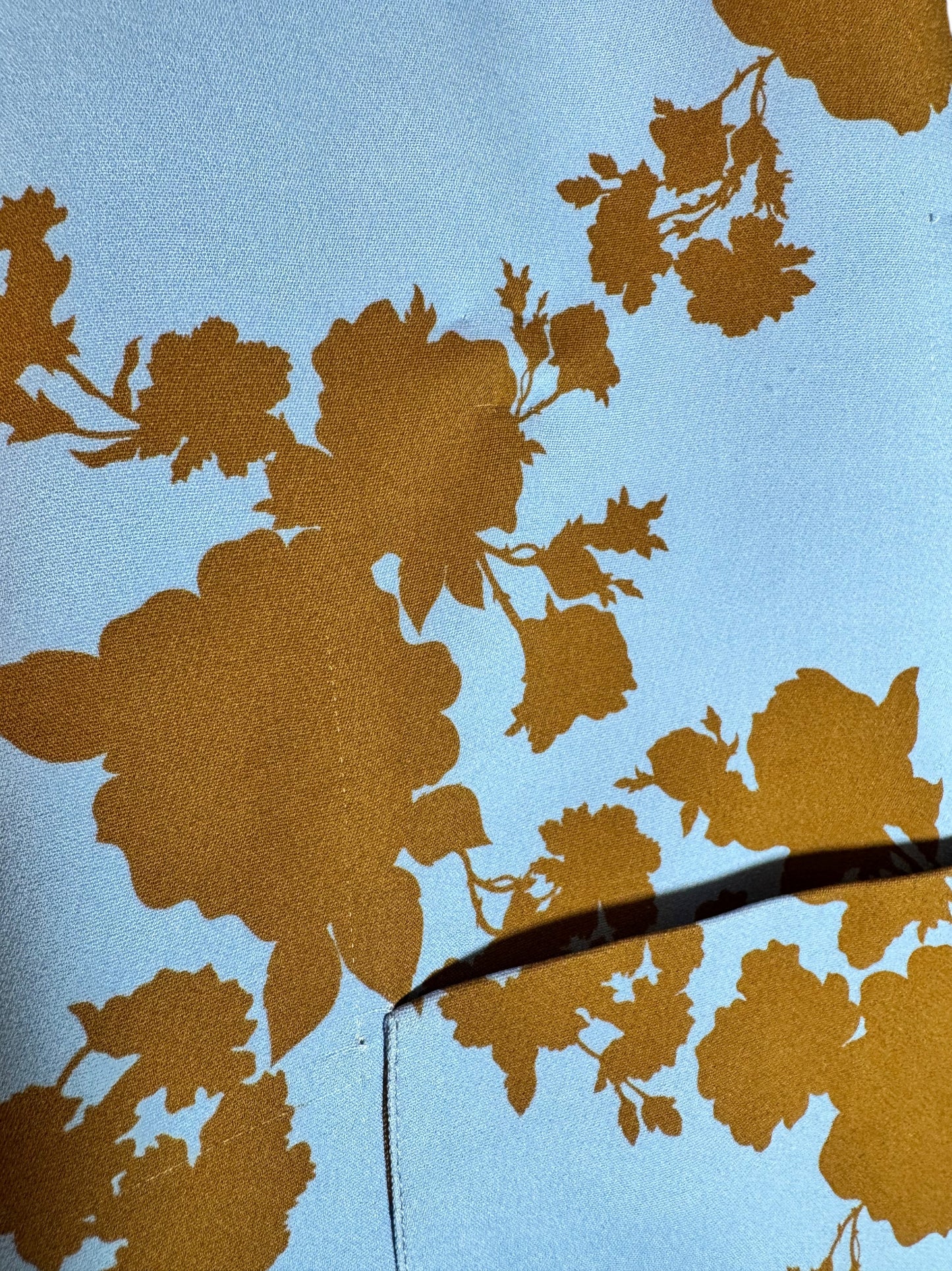 Giacca Versace azzurra con stampa floreale – Taglia 48 (M)