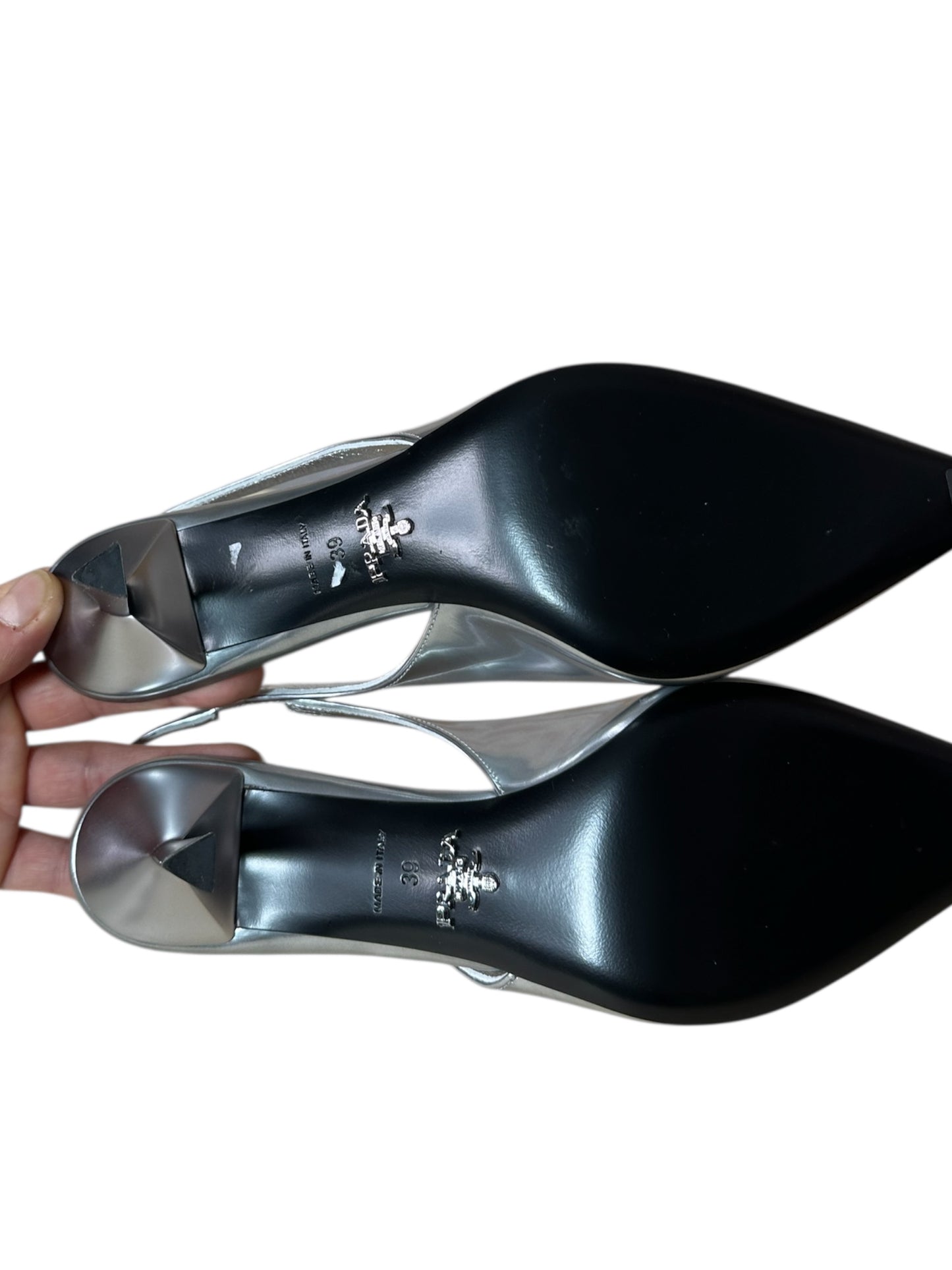 Prada decolletè in pelle argento (39)