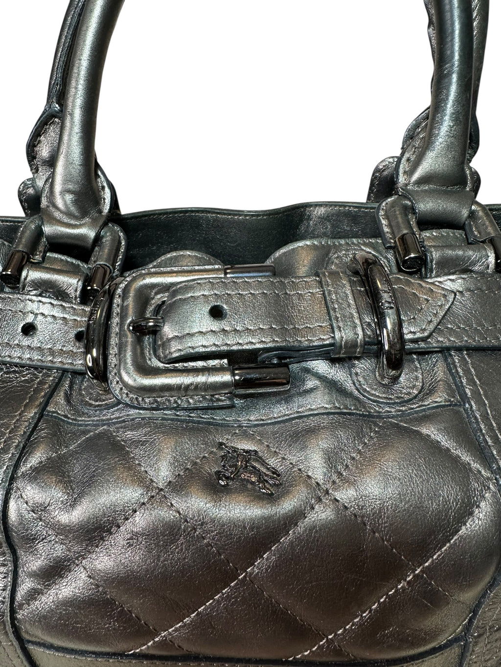 Burberry borsa in pelle metallizzata — foto 2