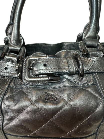 Burberry borsa in pelle metallizzata