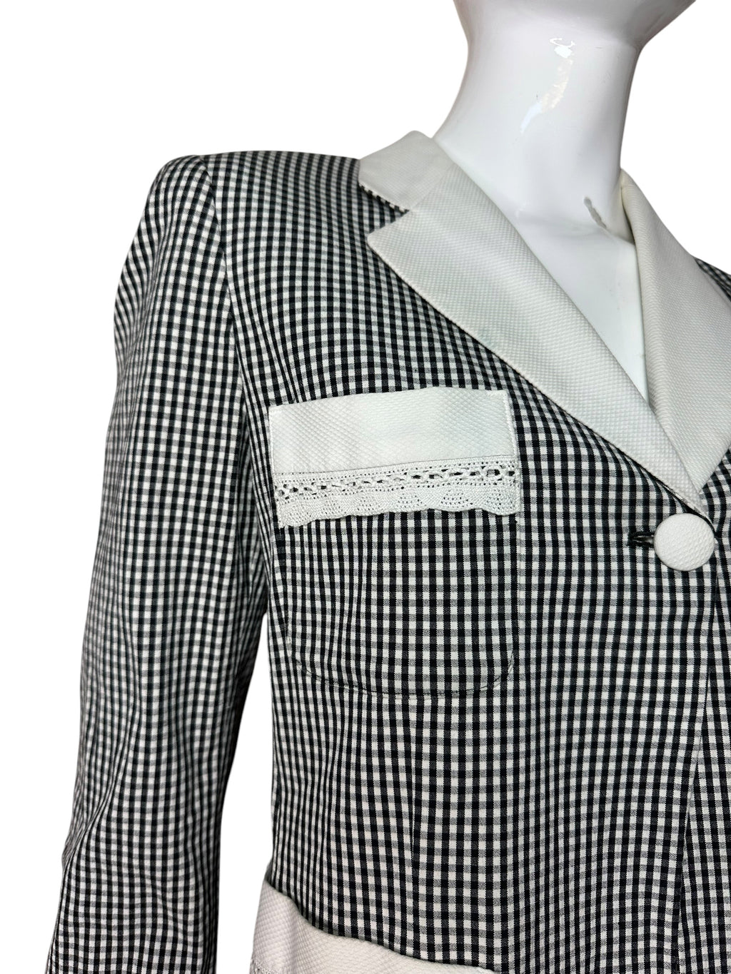 Moschino cheap and chic blazer vichy bianco e nero (M)