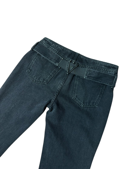 Jeans VERSACE Donna Tg 25 – Modello Flare Vita Bassa Nero con Medusa