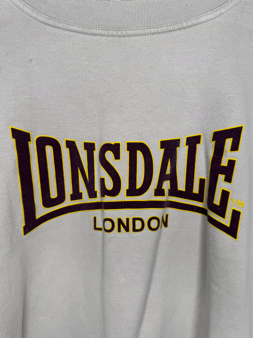 Felpa vintage Lonsdale London grigia logo frontale taglia M