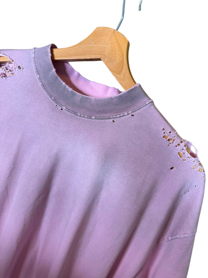 Balenciaga T-shirt Unisex Rosa XS (vestibilità Over fino a L/XL) - Effetto Destroyed