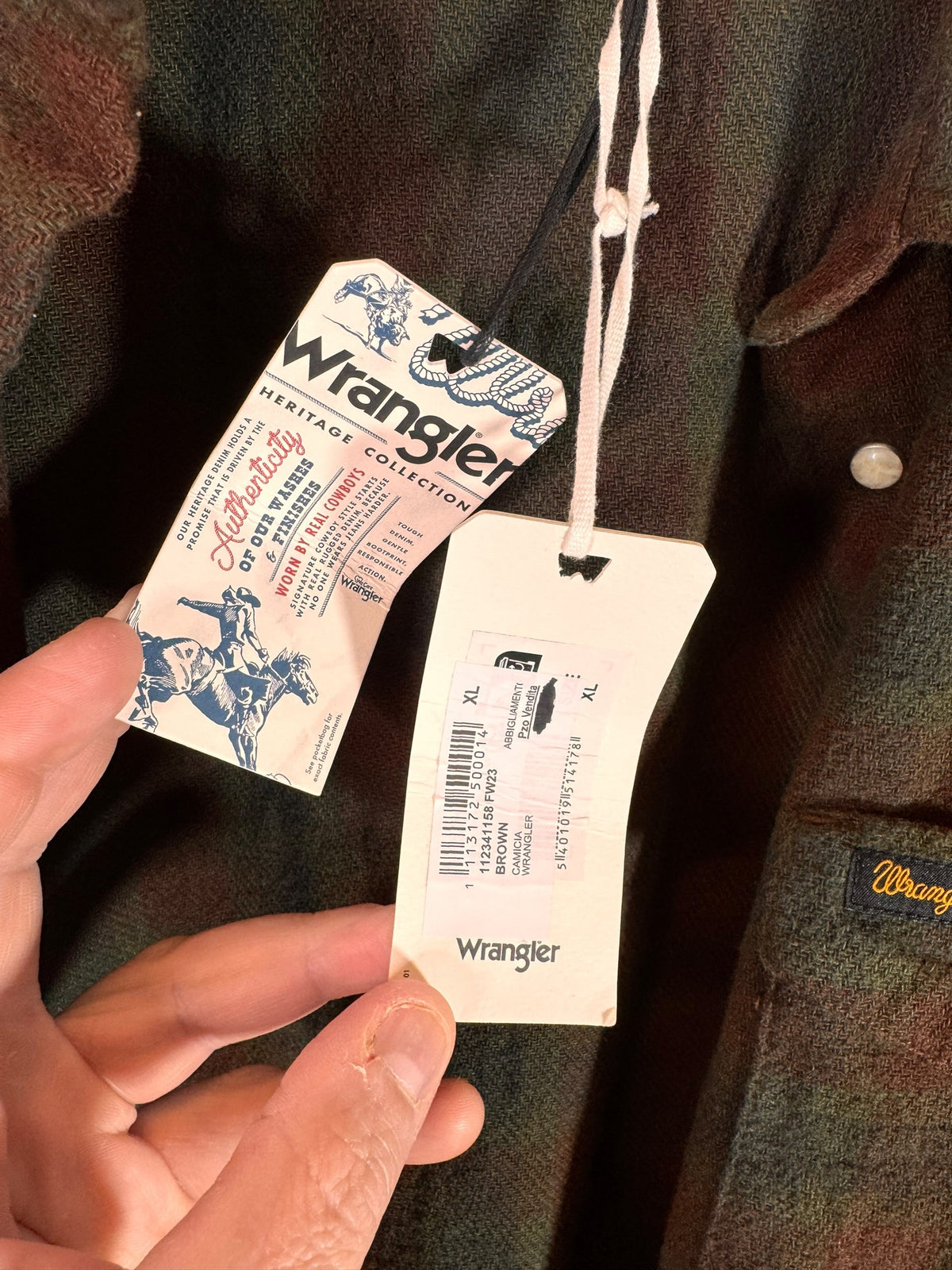 Camicia Wrangler Heritage Collection a quadri flanella taglia XL nuova — foto 3