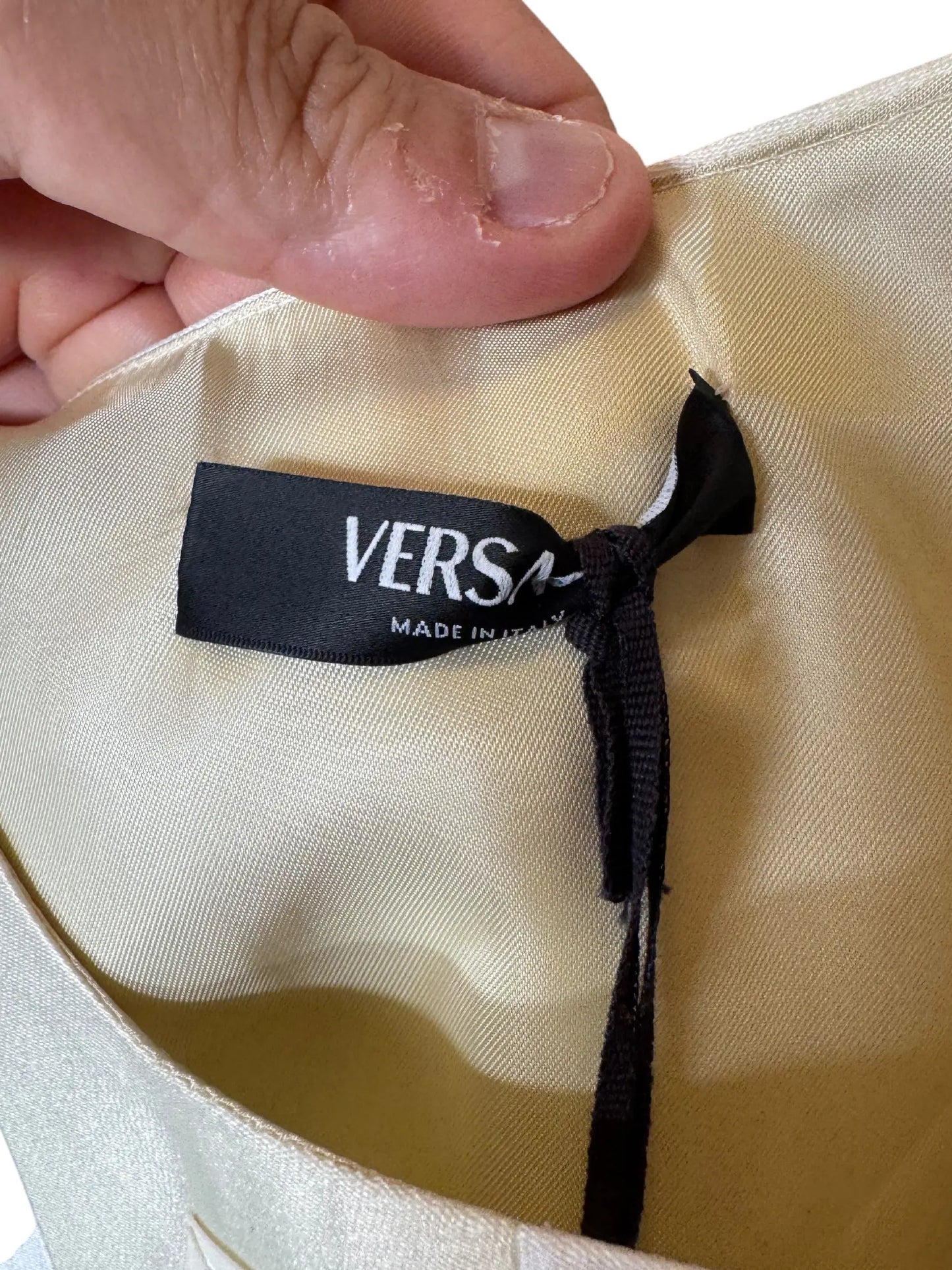 Versace canotta tank top checkerboard seta - taglia S