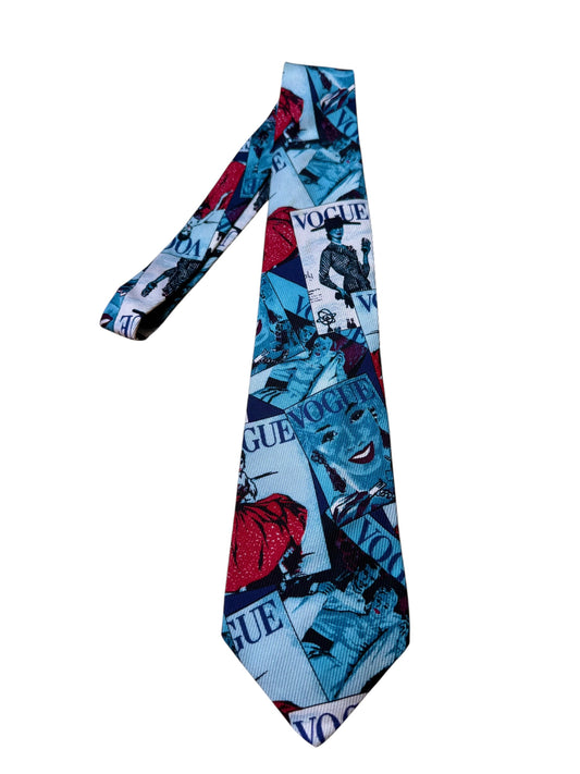 Cravatta Gianni Versace vintage stampa Vogue