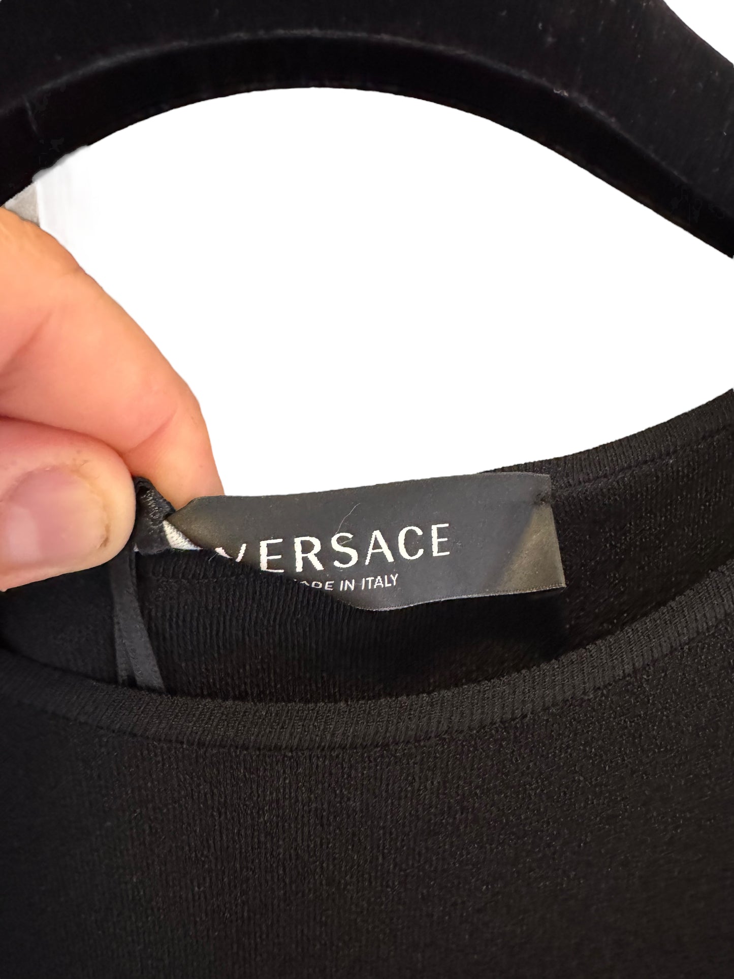 Versace Abito Lungo Nero Cut-Out in Maglia – Taglia IT 42 – Made in Italy.