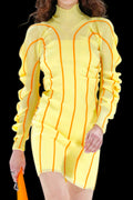 Bottega Veneta abito runway PE 2022 “Transparent Tennis Stripe Knit Sherbert” taglia S made in Italy