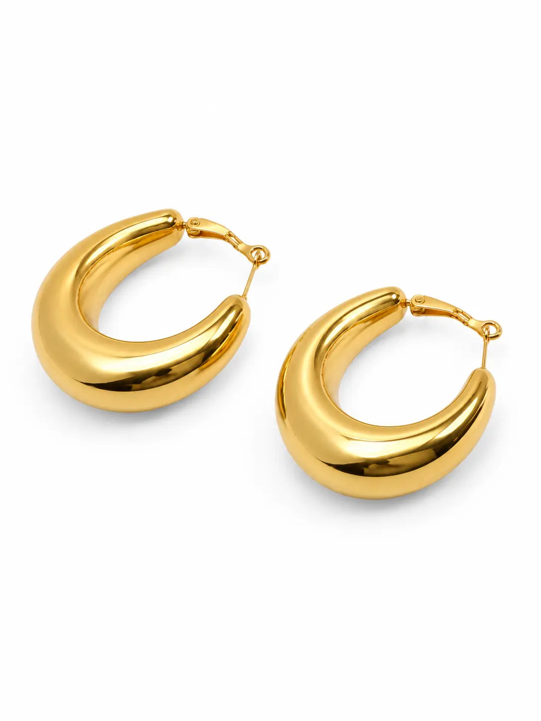 Orecchini a cerchio chunky dorati 3,5 cm