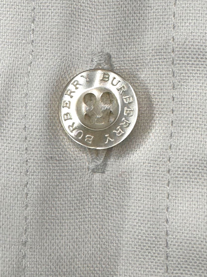 Camicia Burberry London Slim Fit bianca con dettagli check, taglia XXL