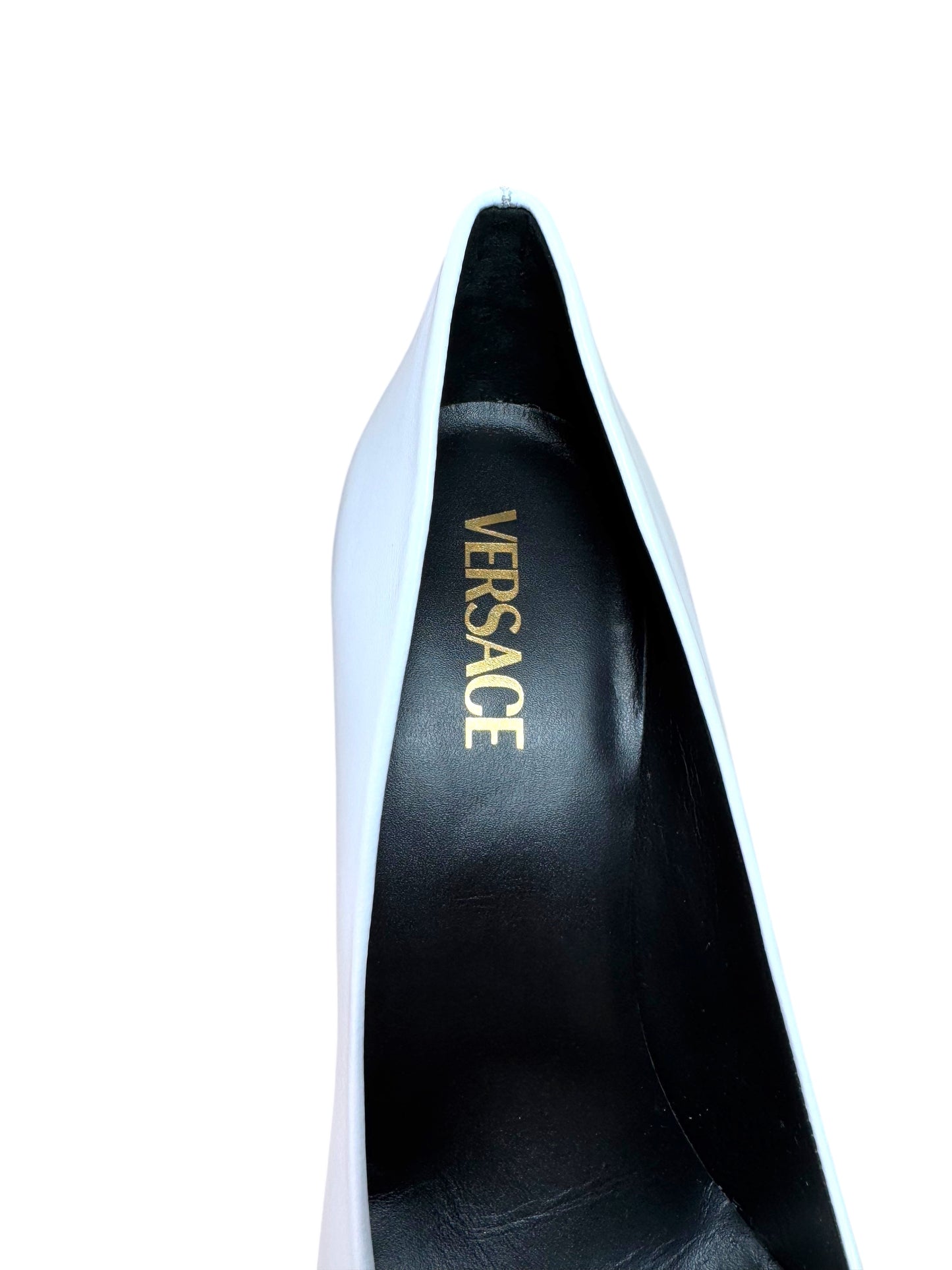 Décolleté Versace Medusa in Pelle Bianca – Tacco Alto – Iconico