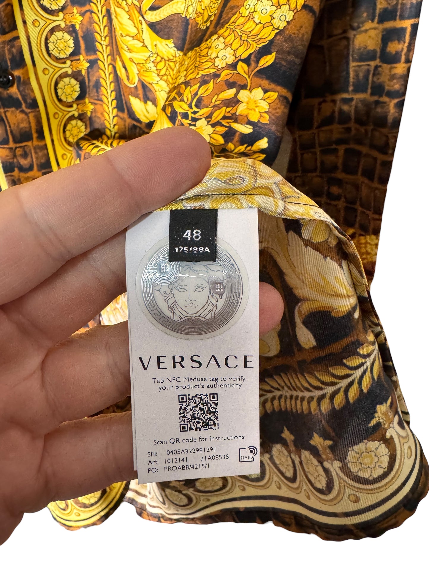 Camicia Versace seta Barocco Made in Italy - TG 48