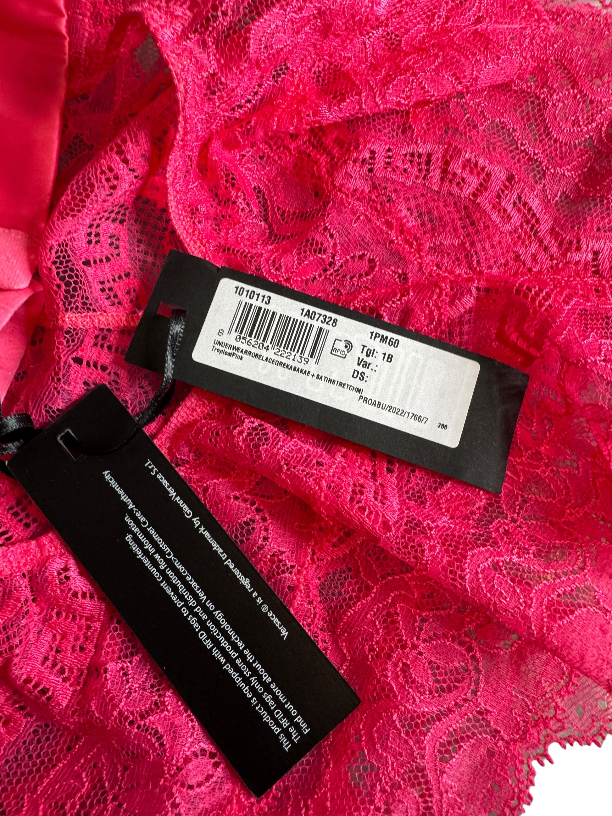 Versace Body Lingerie Pizzo Greca Fucsia Nuovo Con Etichette Made In Italy — foto 3