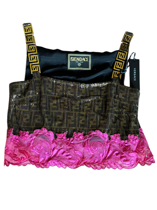 Fendace Top In Maglia Metallica Versace - Fendi