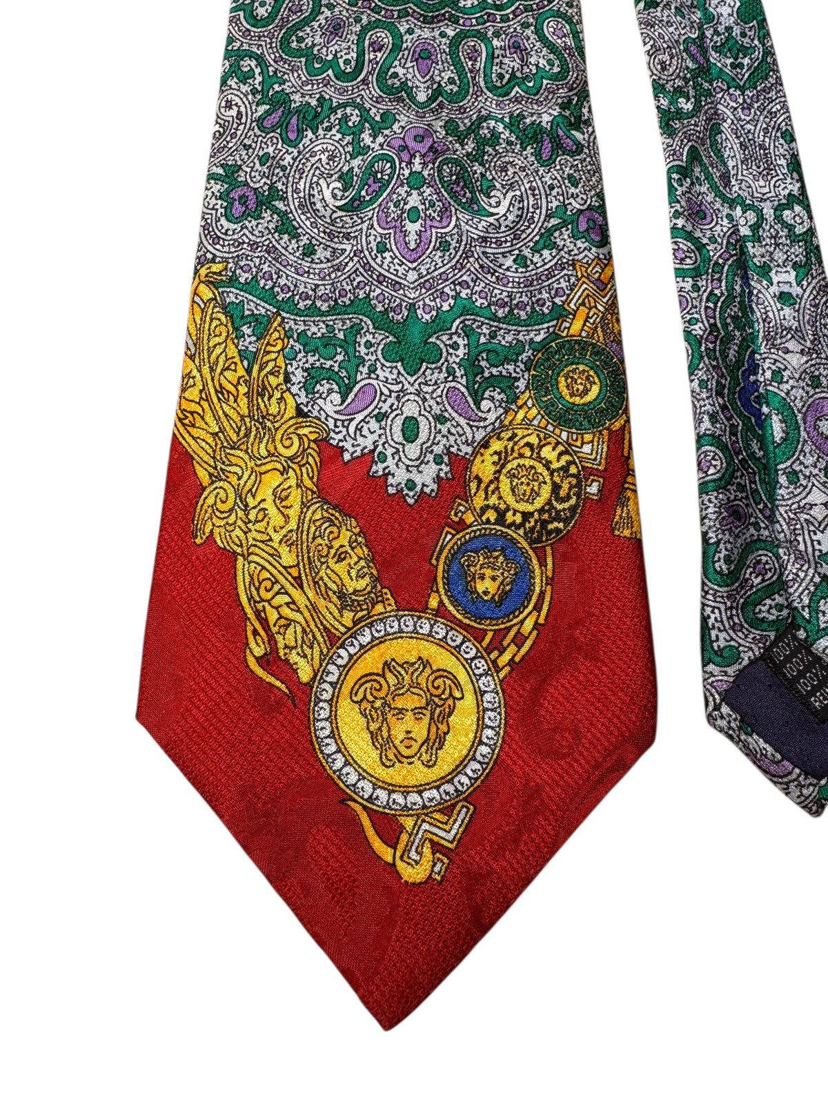 Cravatta Gianni Versace vintage in seta fantasia paisley Medusa — foto 3