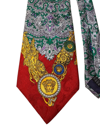 Cravatta Gianni Versace vintage in seta fantasia paisley Medusa — foto 3