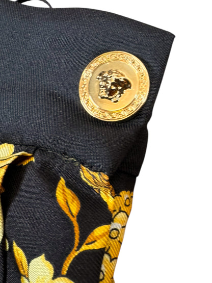 Gonna Versace seta twill stampa barocco oro taglia 38 Medusa — foto 3