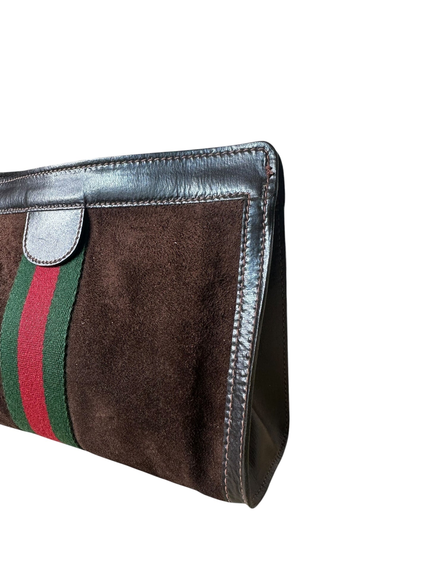Gucci pochette vintage in pelle scamosciata