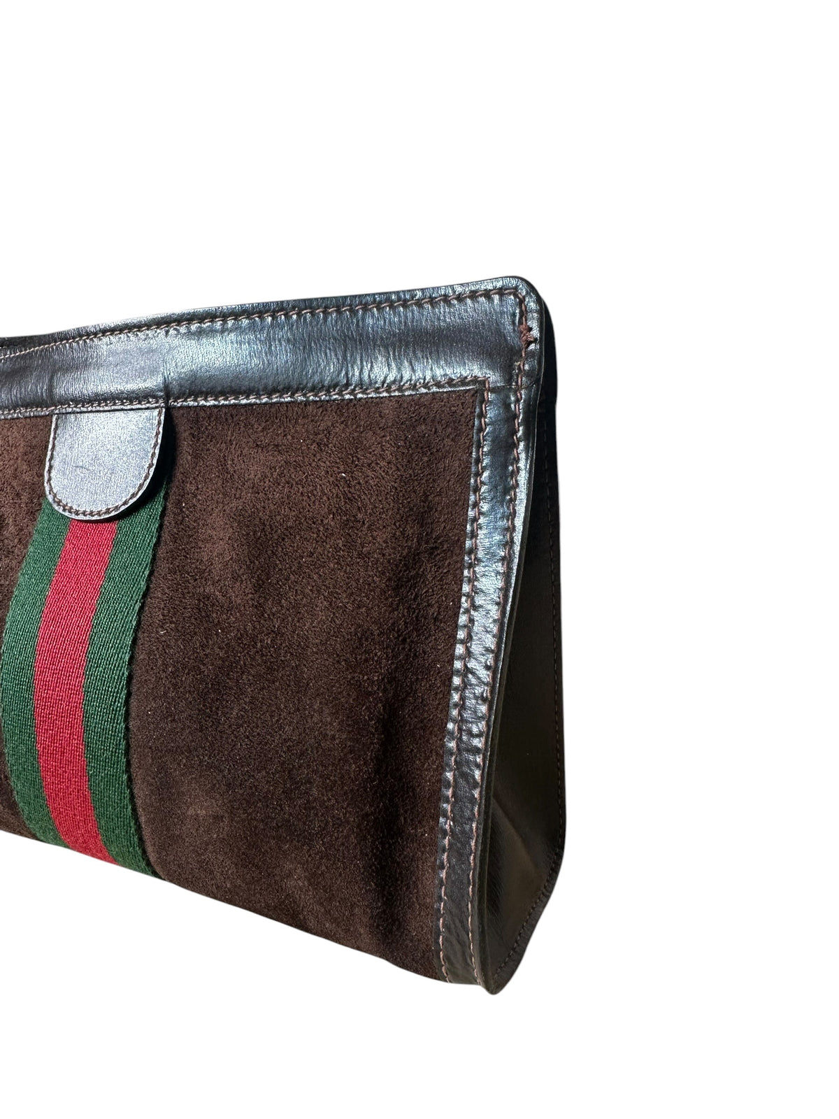 Gucci pochette vintage in pelle scamosciata