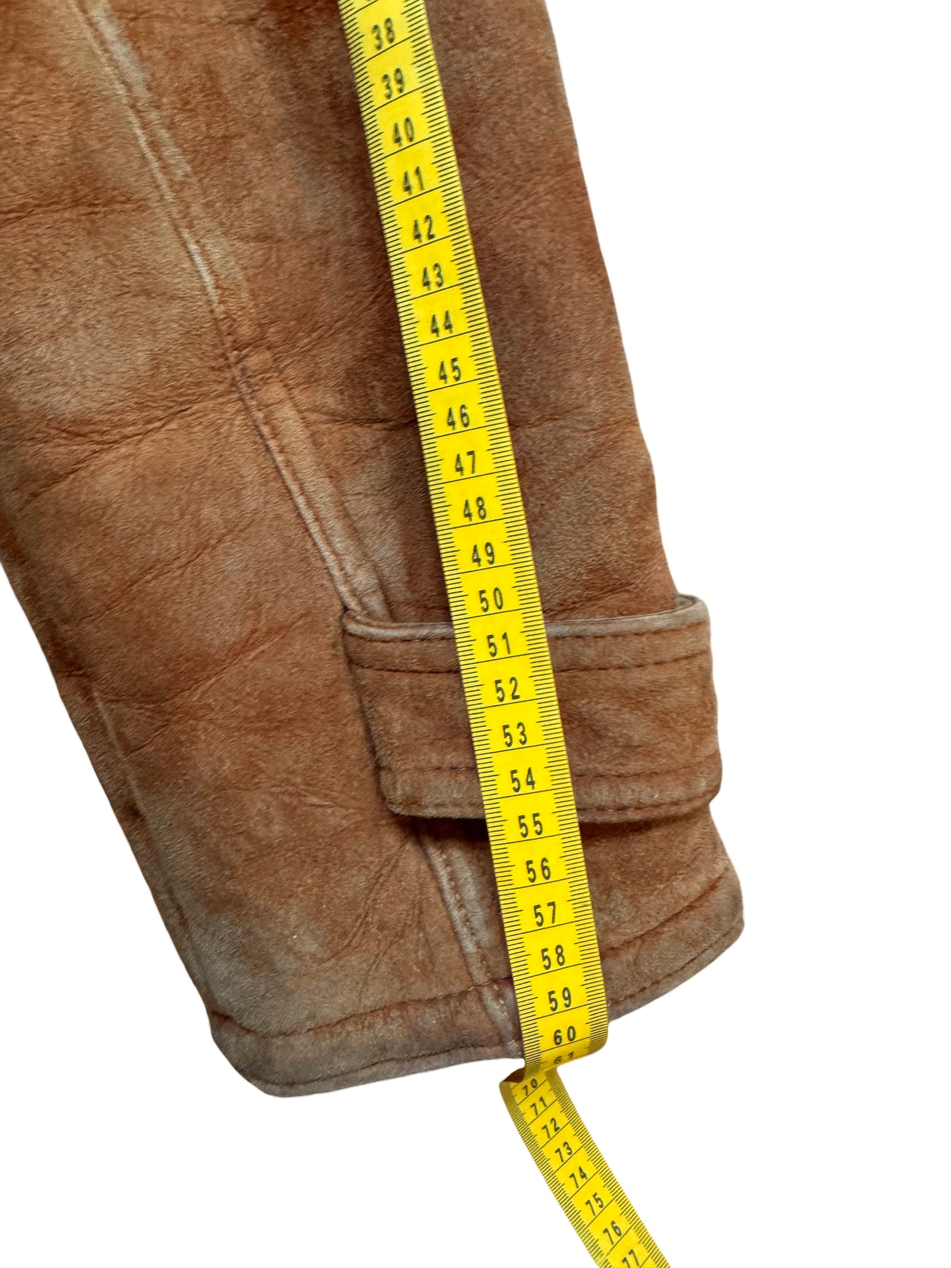 Giorgio Valenti giacca montone shearling vera pelle marrone tg 48 — foto 14