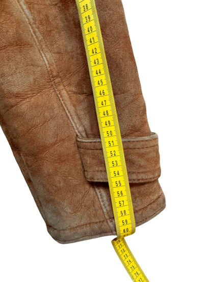 Giorgio Valenti giacca montone shearling vera pelle marrone tg 48 — foto 14