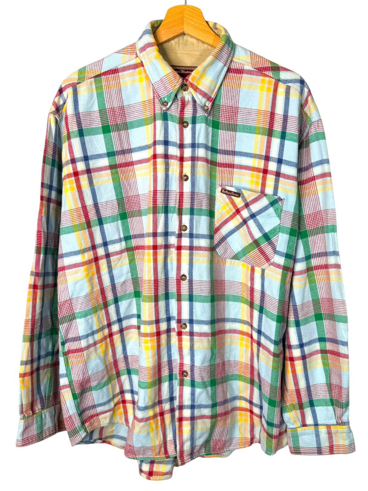 Camicia Marlboro Classics a quadri multicolor western vintage Taglia L