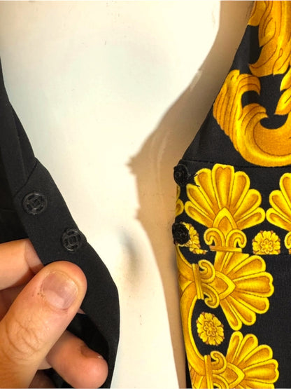 Abito Versace Barocco nero oro Medusa wrap dress tg 36 Made in Italy — foto 7