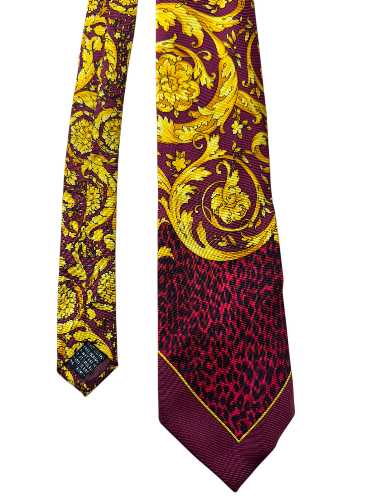 Cravatta vintage V2 by Versace barocca leopardata seta 100% Made in Italy — foto 2
