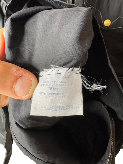 Camicia Vintage Versace Jeans Signature Nera – Bottoni Oro Medusa – Made in Italy – Taglia S