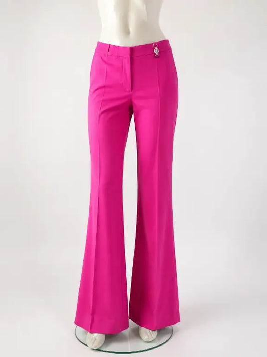 Versace pantaloni flare rosa Medusa lana vergine Made in Italy - taglia 40