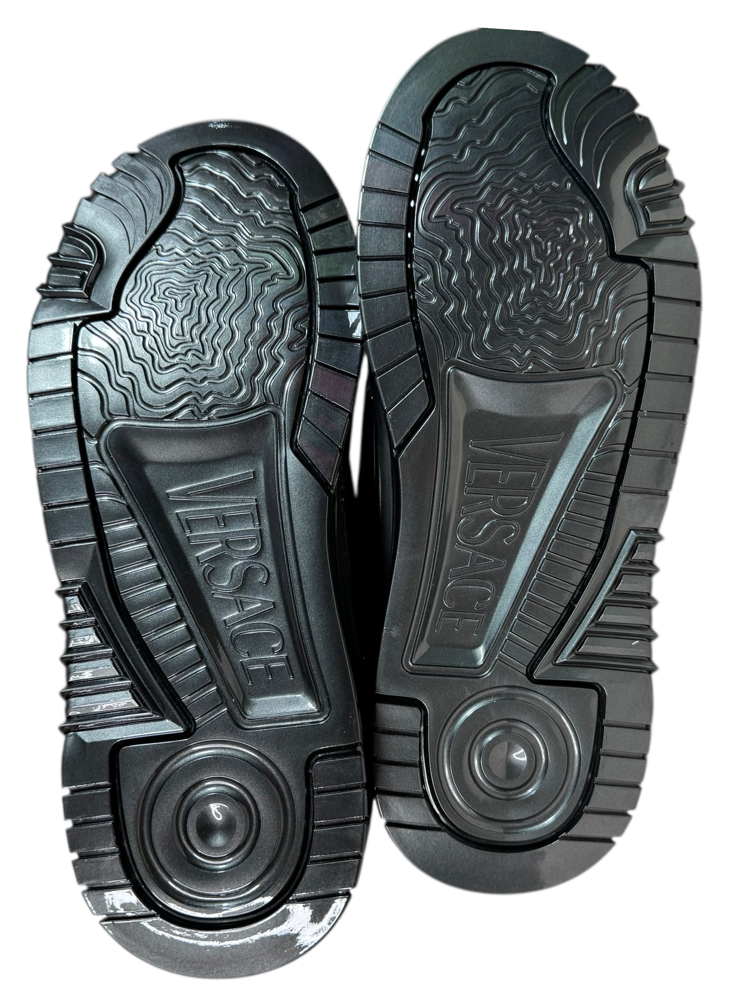 Versace Odissea sneakers grigio scuro metallizzato con logo Medusa 3D – IT 42