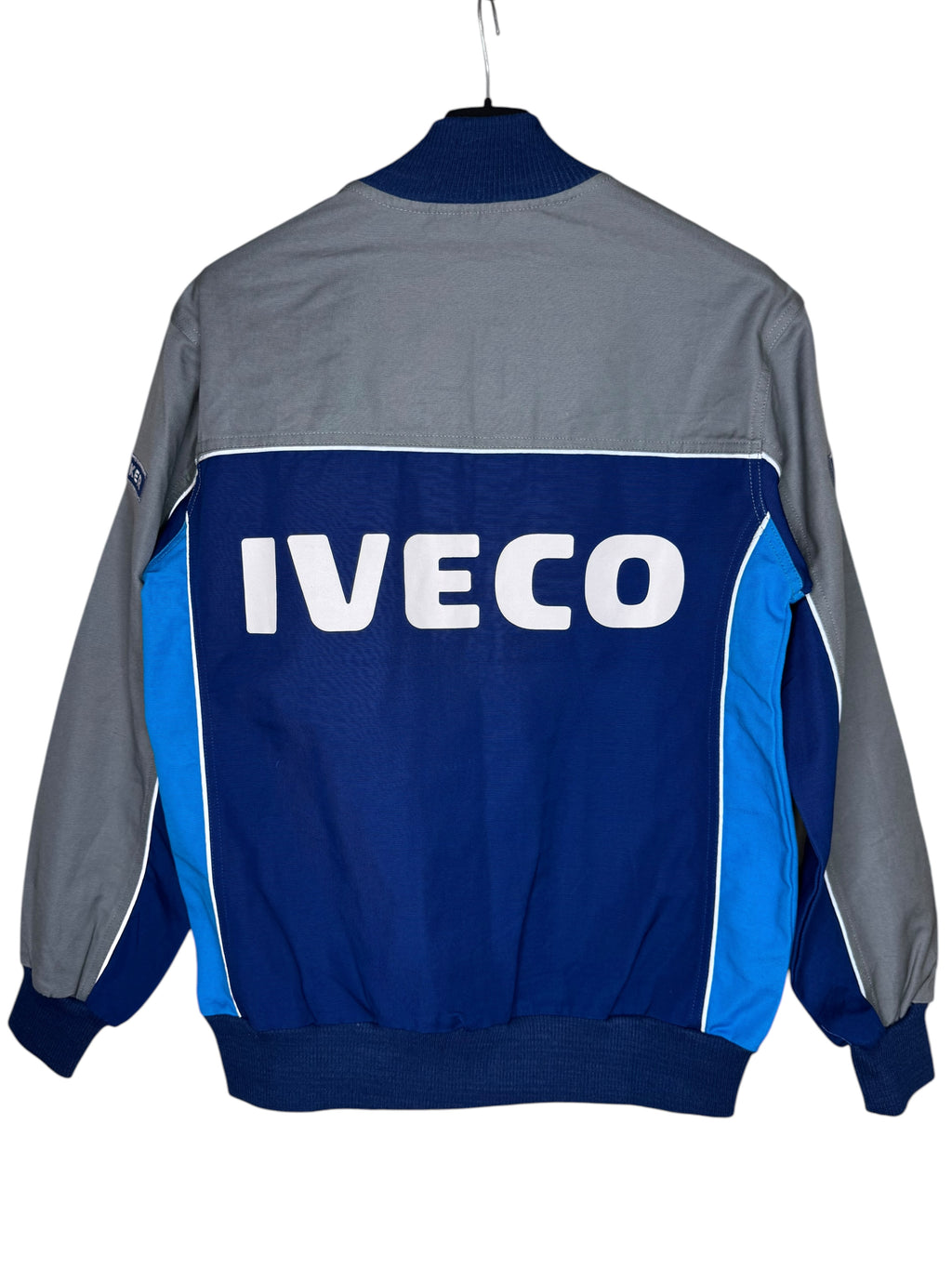 Giacca vintage Iveco Madrid Stralis racing blu grigia taglia XS