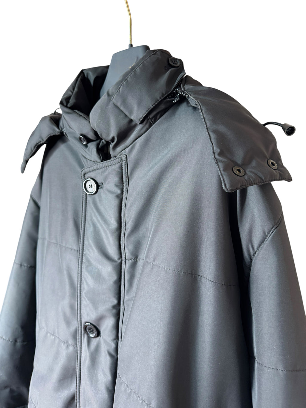 Burberry’s Piumino Giacca Nero Check Nova Cappuccio Taglia 54